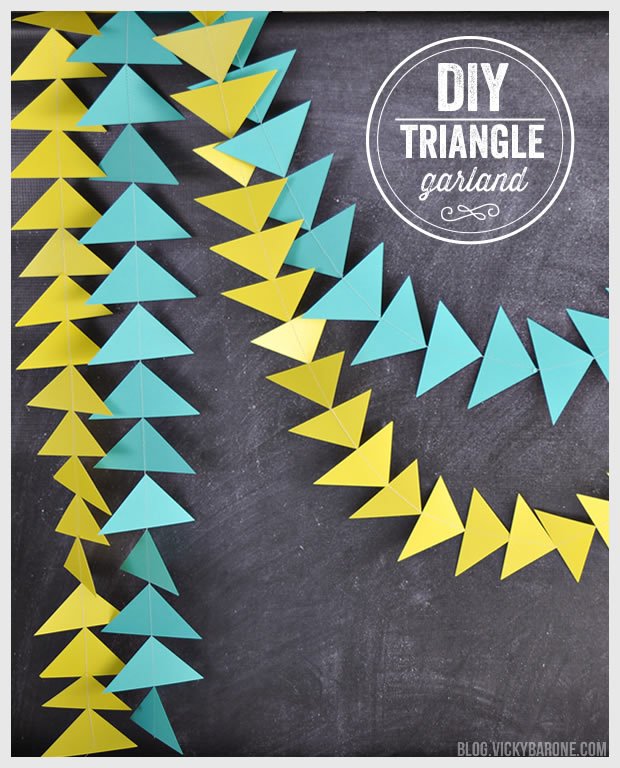 Tutorial - Triangle Garland from Scrapbook paper by Vicky Barine