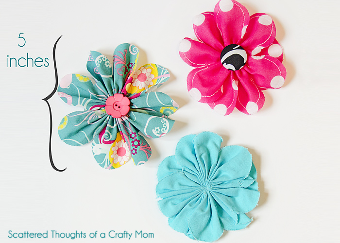 Tutorial - how-to-make-fabric-flowers - Scattered Thoughts of a Crafty Mom