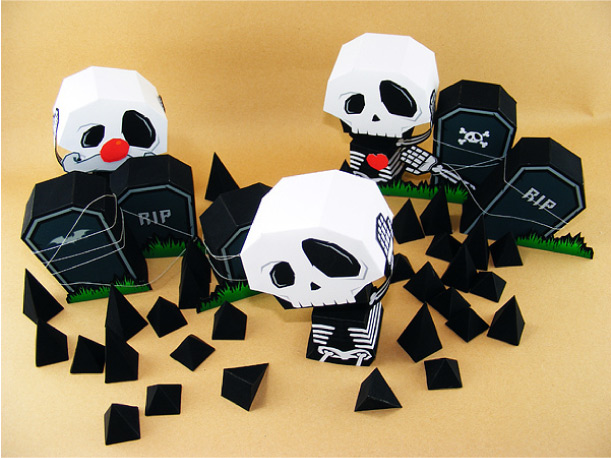 Blog_Paper_Toy_papertoy_Ouch_My_Head_Graveyard Halloween Scene