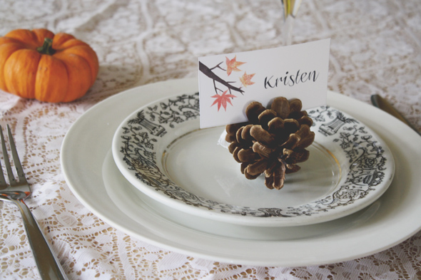 Freebie - Place setting for Thanksgiving from The Common Creative