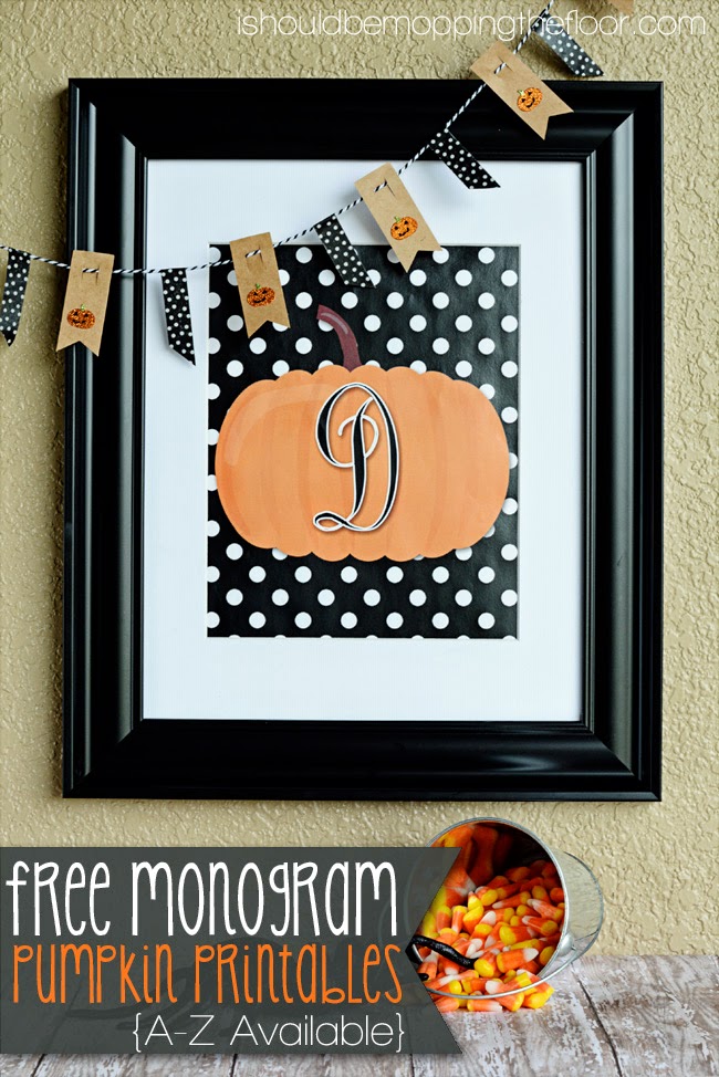 free monogram pumpkin printables