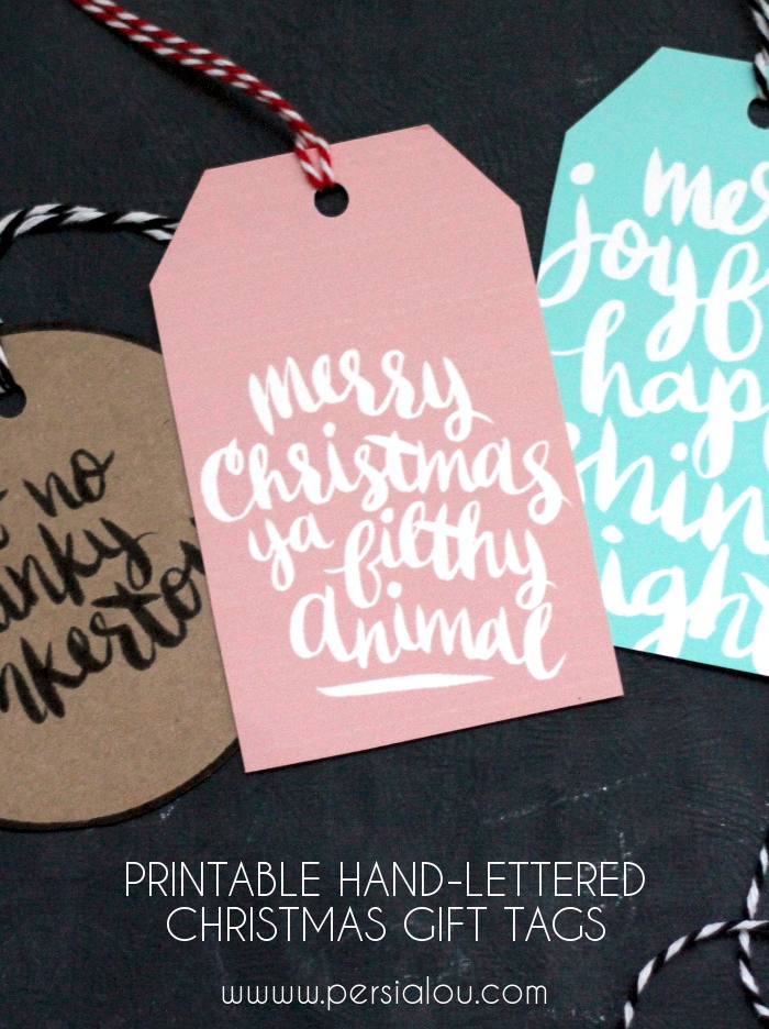 persia lou - free printable hand lettered gift tags 12