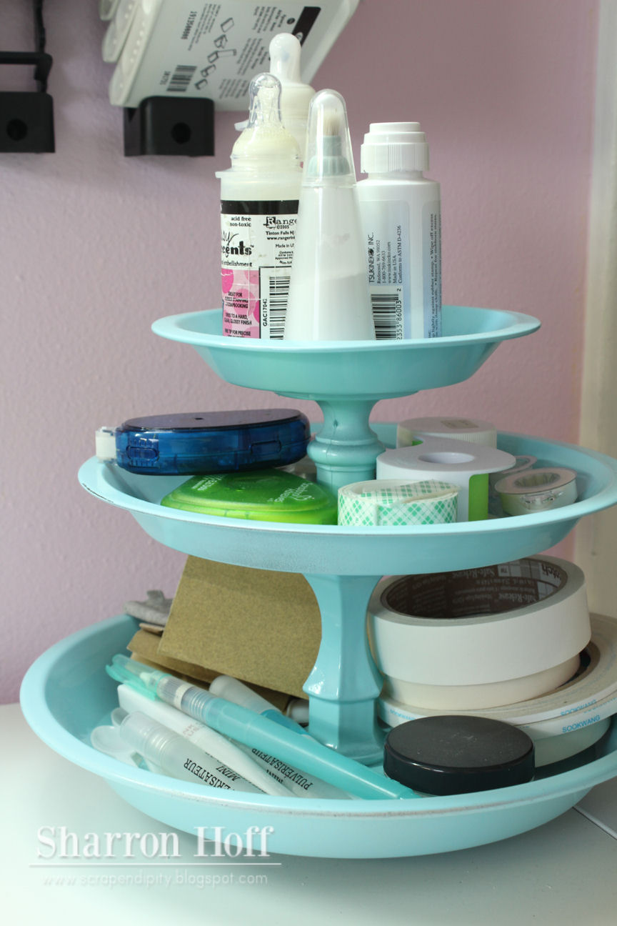 DIY Tiered Spinning Organizer by Scrapendipity