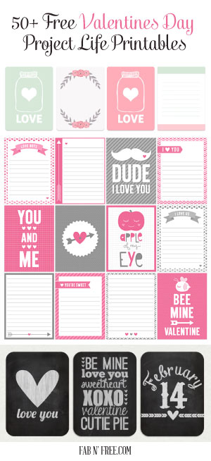 FabNFree-50 Free Valentines Day Project Life Printables