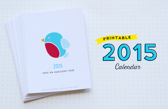 Year of Colour Printable 2015 Calender from Design is Yay