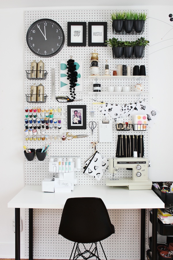 Pegboard Organization in Craft Rooms and Studios