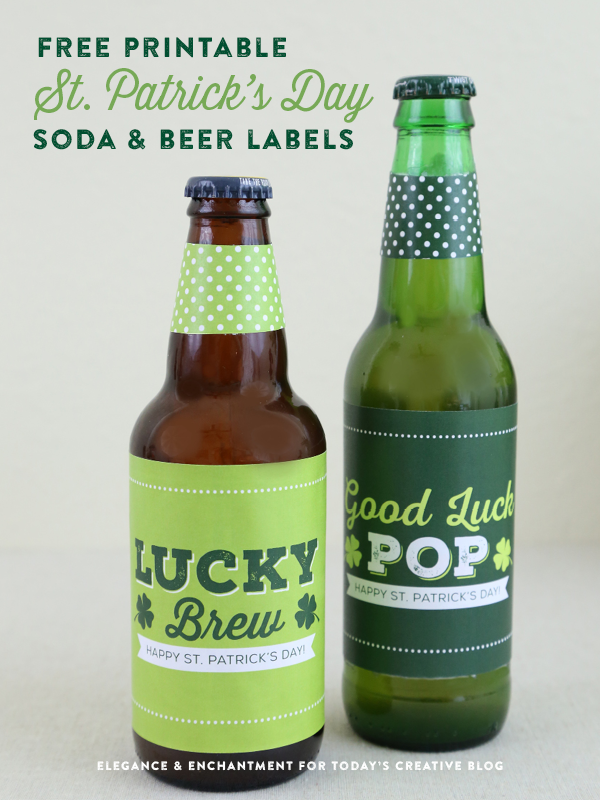 St-Patricks-Day-Soda Bottle Labels from Elegance and Enchantment