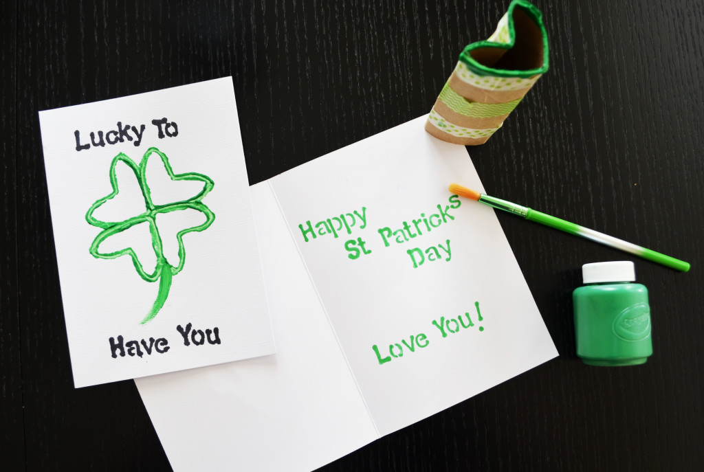 Stamped four-leaf-clover card from Whisking Mama