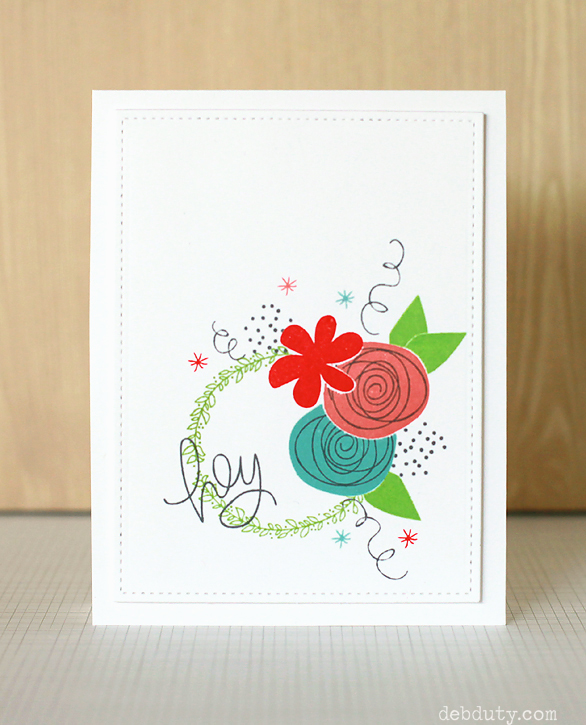 Stamped flower card by Deb Duty