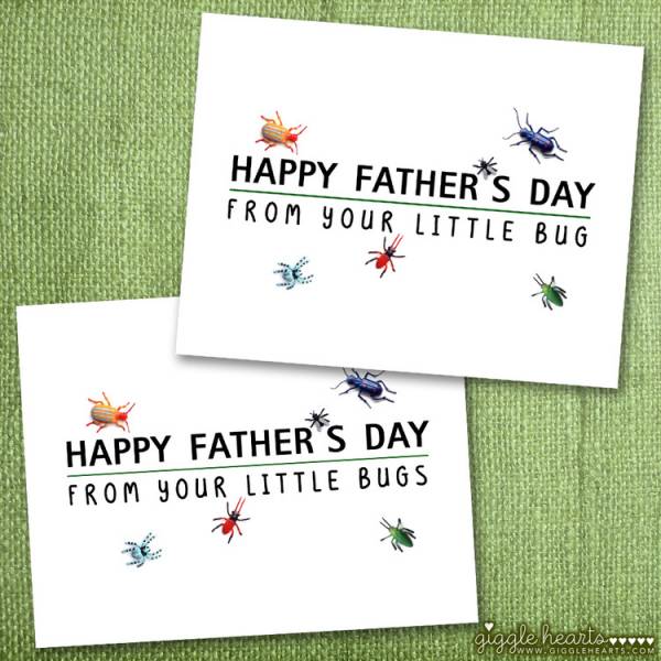 Free Printable Little Bugs Father's Day Card - Giggle Hearts