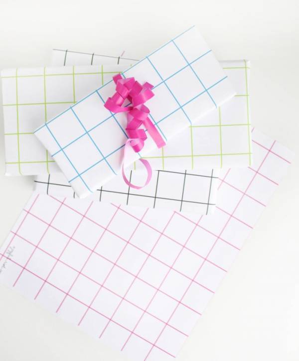 grid wrapping paper from A joyful riot