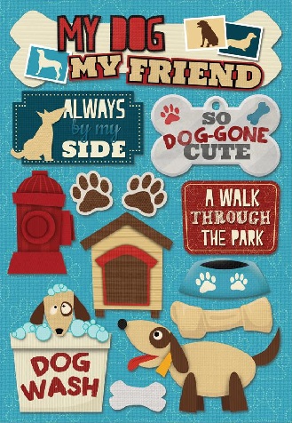 My Dog My Friend Cardstock Scrapbooking Stickers