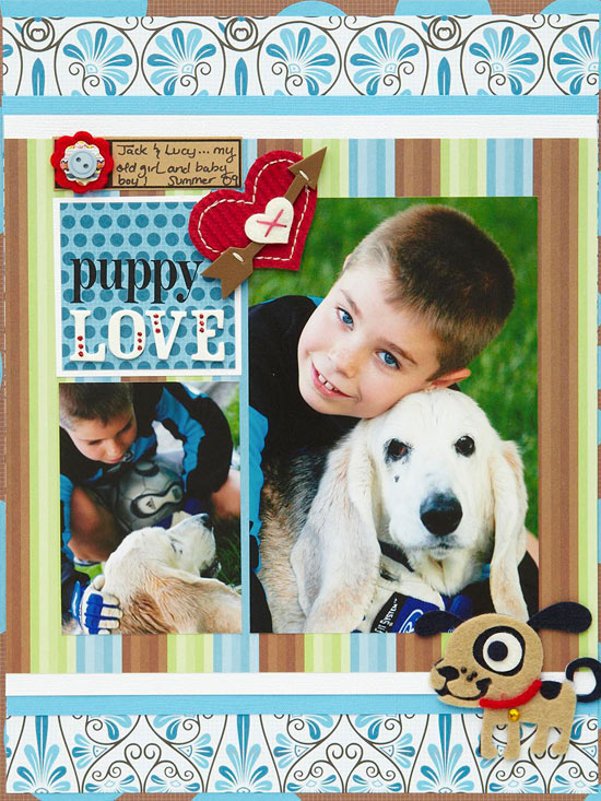 Puppy Love Scrapbook Layout at BHG