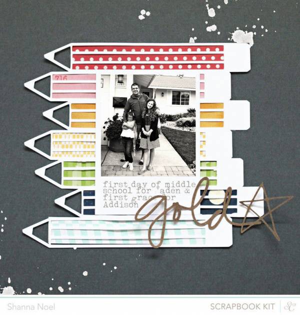 Single Photo BAck to School Scrapbook Layout 10