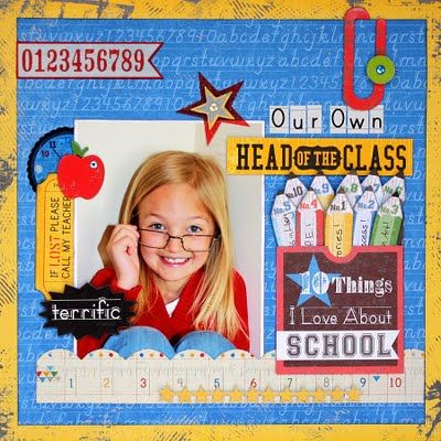 Single Photo BAck to School Scrapbook Layout 2