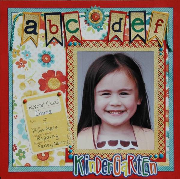 Single Photo BAck to School Scrapbook Layout 4