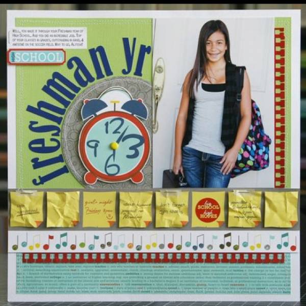 Single Photo BAck to School Scrapbook Layout 5