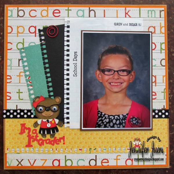 Single Photo BAck to School Scrapbook Layout 6