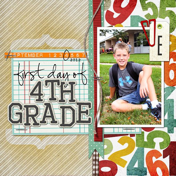 Single Photo BAck to School Scrapbook Layout 7