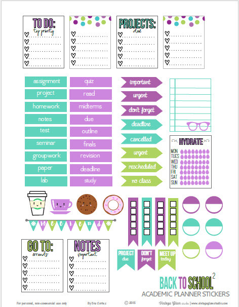 Free Printable Back-to-School Planner Stickers