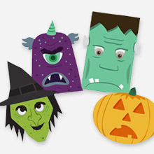 Halloween Monster WIndow Decorations from Snapfish - featured at Craft Gossip