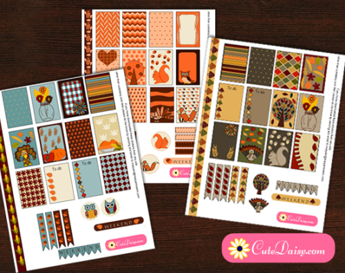 Free Printable Thanksgiving Planner Stickers