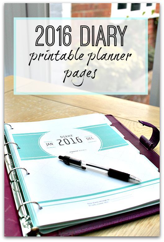 2016 Diary Planner from Organise my House