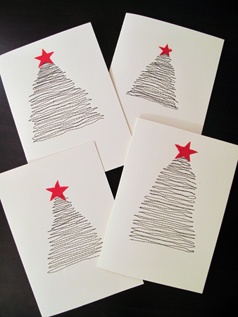 5 Ideas for Easy DIY Christmas Cards - Stitched Tree