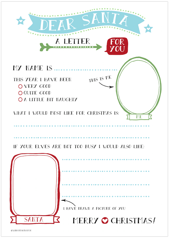 Free Letter to Santa from Wink Design