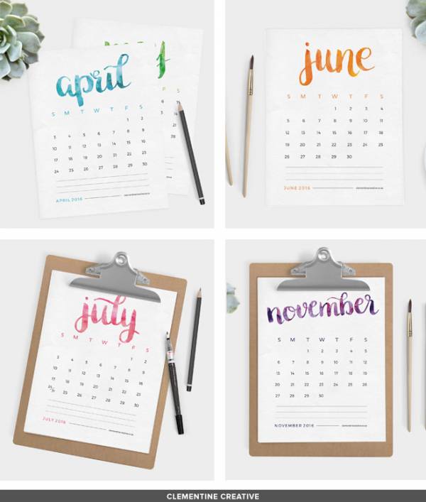 free-printable-2016-calendar-brush-lettering-b