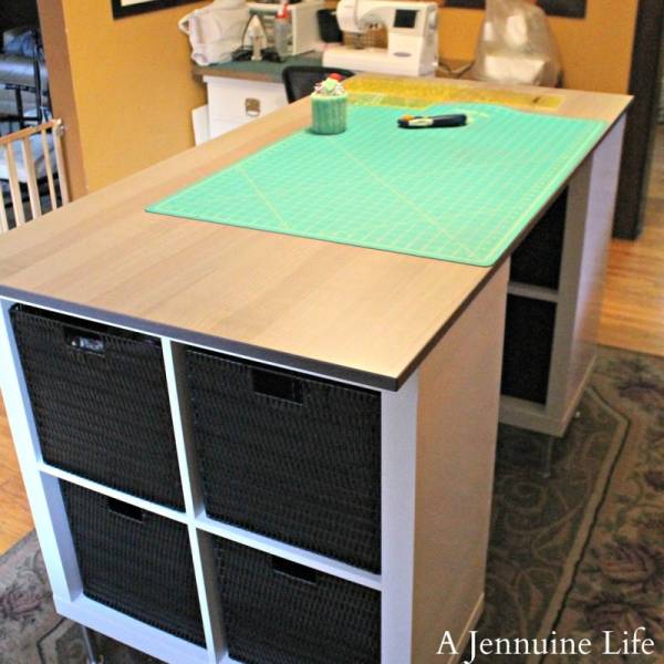 DIY Counter Height Craft Table with Storage - Scrap Booking (600 x 600 Pixel)