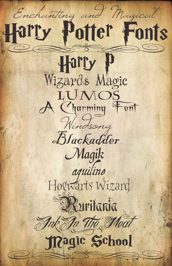 12 Enchanting & Magical Harry Potter Fonts – Scrap Booking