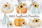 Sunflowers and Pumpkins Graphics Freebie