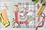 Christmas Cat Layout with Foiling and Glitter Paste