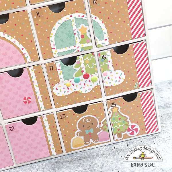 Gingerbread House Advent Calendar with Scrapbook Supplies