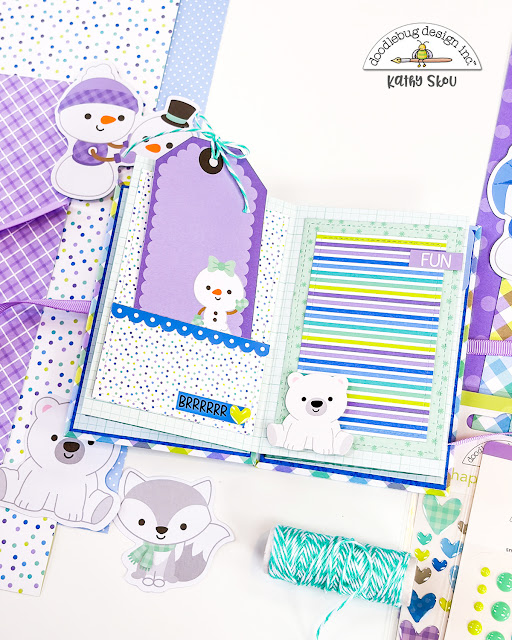 Winter Snowman Scrapbook Accordion Mini Album