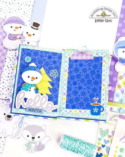 Winter Snowman Scrapbook Accordion Mini Album