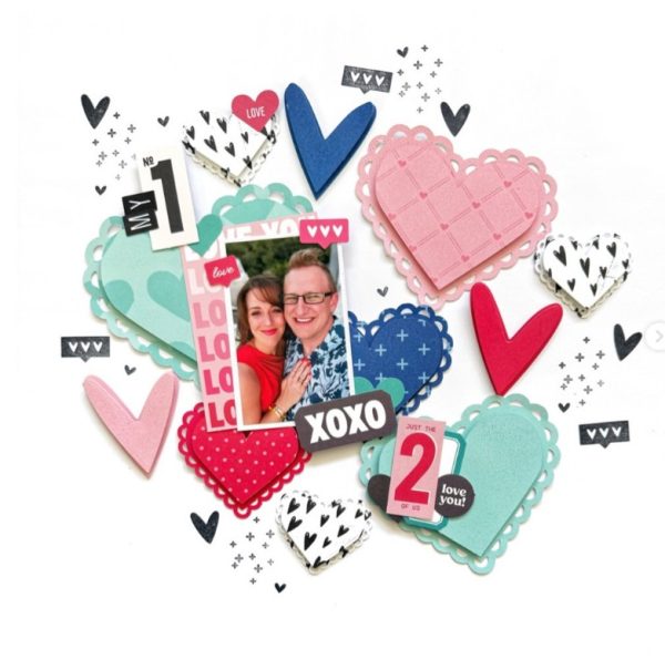 12 Scrapbook Layout Ideas using Hearts