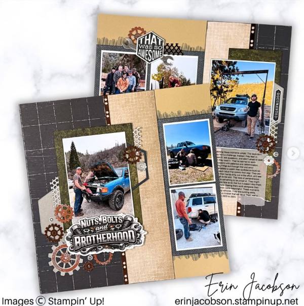 12 Masculine Scrapbook Layouts for Men