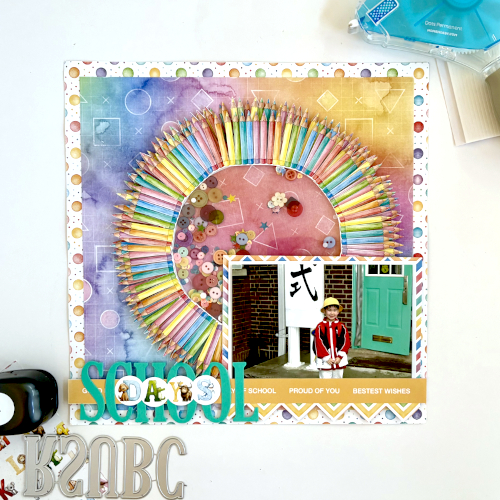 How to Make a Back to School Shaker Scrapbook Layout