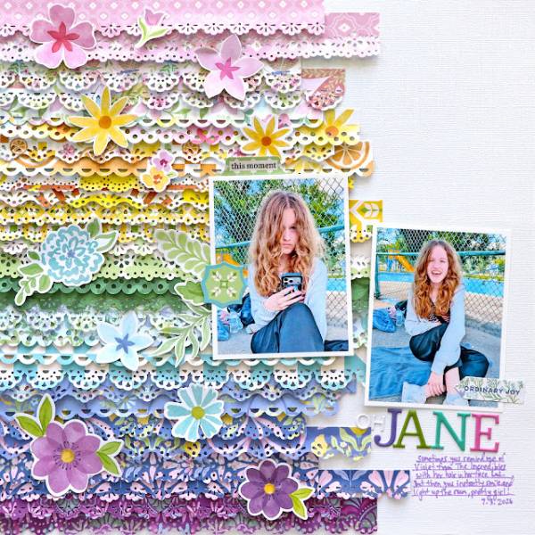 12 Scrapbook Layouts with Scalloped and Lacey Details