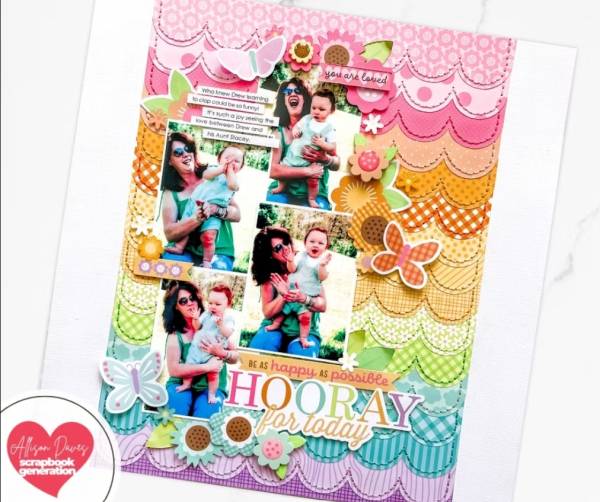 12 Scrapbook Layouts with Scalloped and Lacey Details