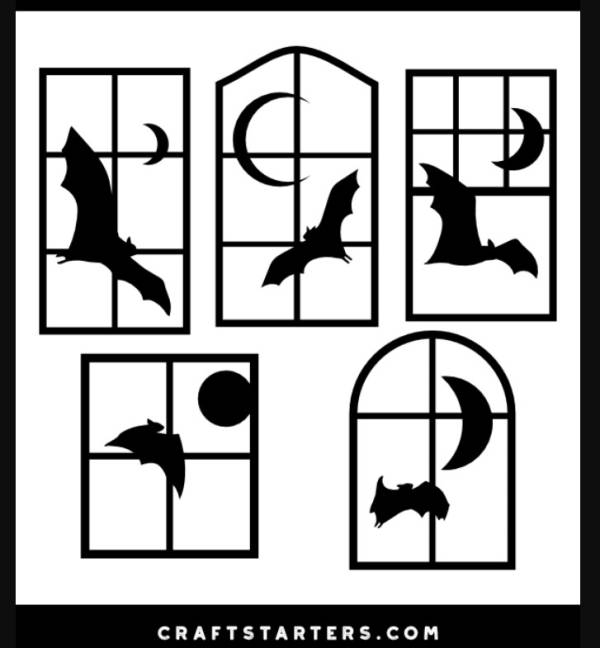 5 FREE Bats and Windows SVG Die Cut Files for Halloween