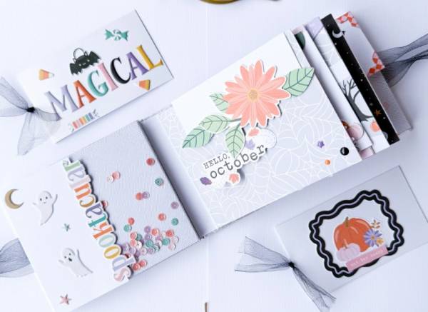 How to Make an Interactive Halloween Mini Scrapbook Album