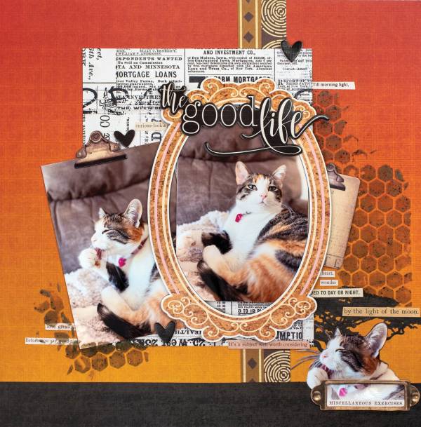 12 Scrapbook Layouts with Stenciled Backgrounds